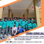Siswa – Siswi SMK Negeri 1 Sumbawa Besar Turut meramaikan lomba gerak jalan Peringatan HUT RI ke 77