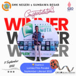 Tim Film Pendek SMK Negeri 1 Sumbawa Besar Mendapat Juara 2 Pada Kegiatan September Literasi 2022.
