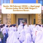 Pelaksanaan apel pagi khusus peserta didik kelas XII